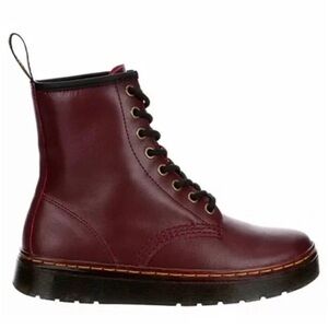 Dr. martens cherry red Leather Lace-Up Combat Boots Sz 8 men 10 women